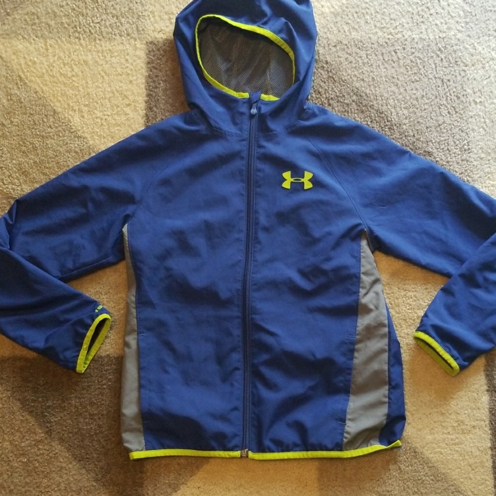 Nice  Under Armour blue & gray light rain jacket